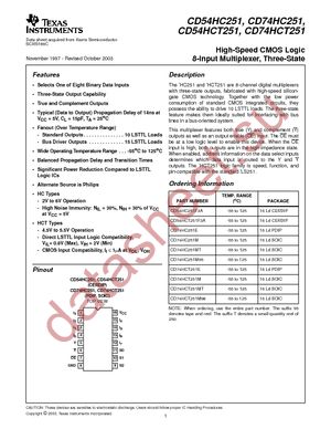 CD74HCT251M96E4 datasheet  